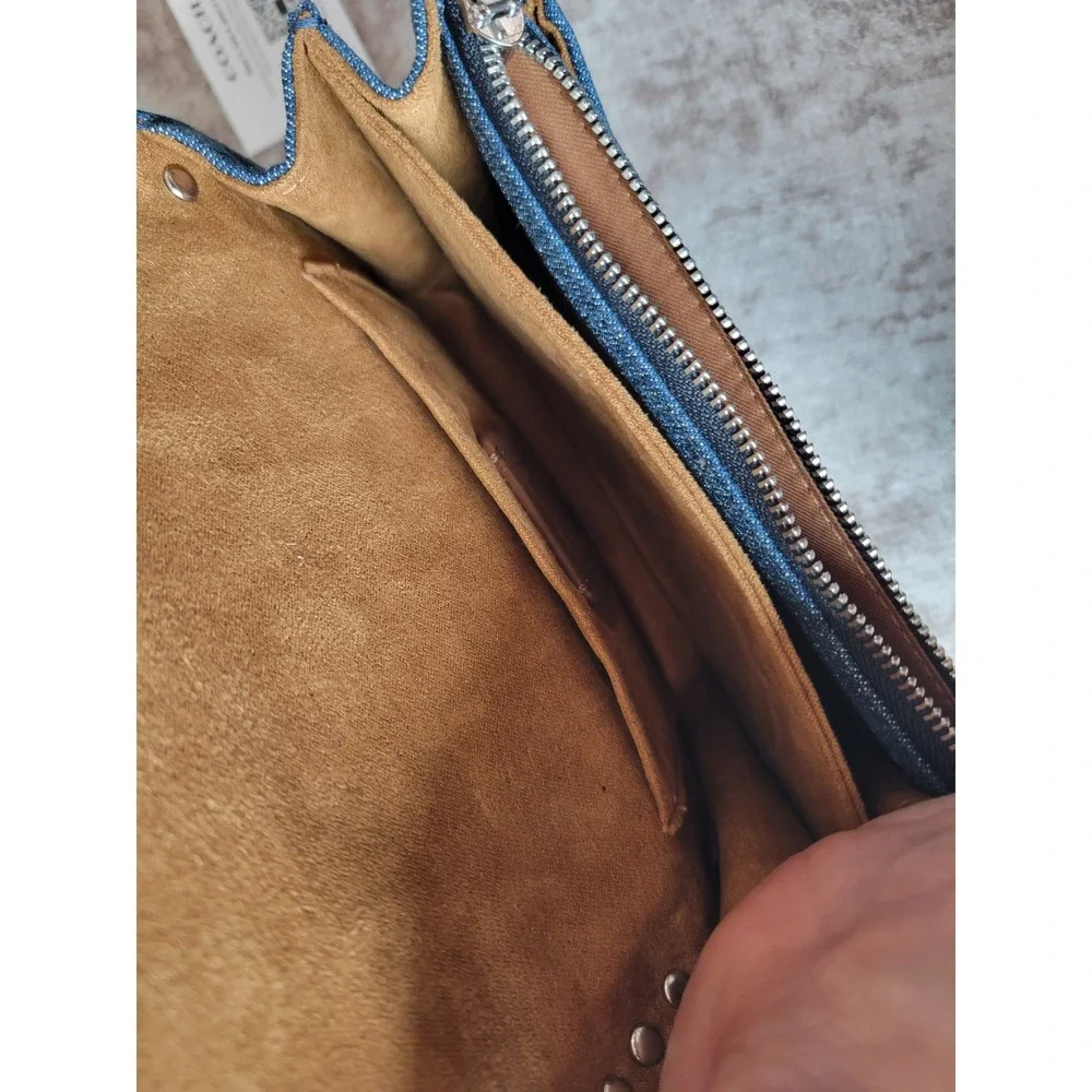 Coach Denim Rivets Crossbody Bag CN509 Studded Chain Shoulder Purse NWOT Y2K
